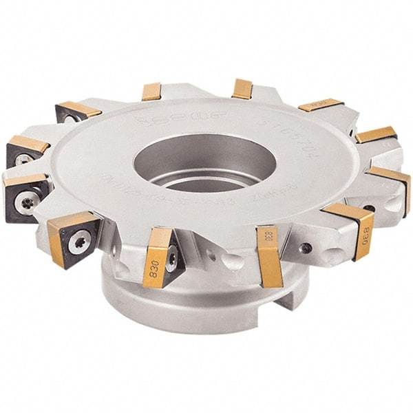 Iscar - Shell Mount B Connection, 0.62" Cutting Width, 1.378" Depth of Cut, 5" Cutter Diam, 1-1/4" Hole Diam, 12 Tooth Indexable Slotting Cutter - FDN-XN13 Toolholder, XNMU 13 Insert - Apex Tool & Supply