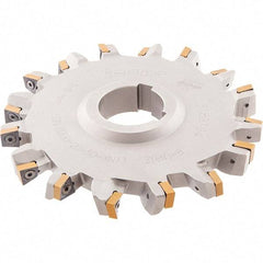 Iscar - Arbor Hole Connection, 3/4" Cutting Width, 2.425" Depth of Cut, 8" Cutter Diam, 2" Hole Diam, 8 Tooth Indexable Slotting Cutter - SDN-XN13 Toolholder, XNMU 13 Insert, Neutral Cutting Direction - Apex Tool & Supply
