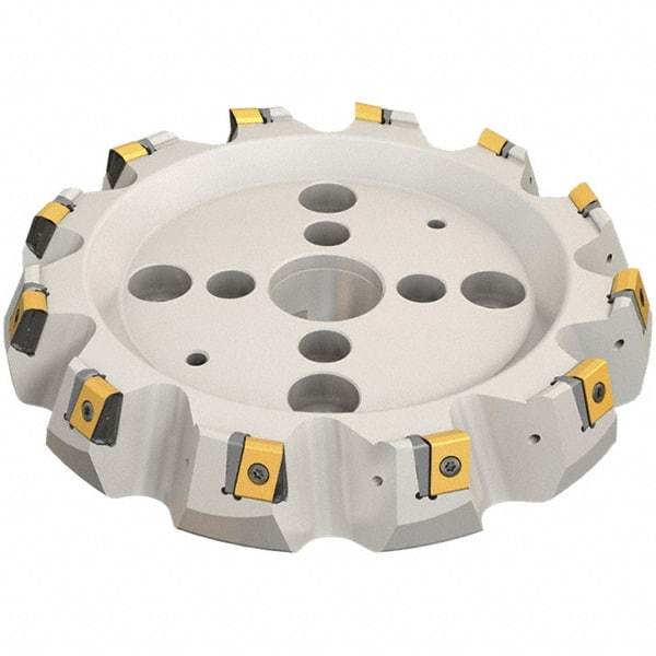 Iscar - 183.2mm Cut Diam, 40mm Arbor Hole, 19mm Max Depth of Cut, 65° Indexable Chamfer & Angle Face Mill - 7 Inserts, T465 LN.T 2212ZN.. Insert, Right Hand Cut, Series Helitang - Apex Tool & Supply