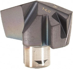 Iscar - Series ICM, 14mm Diam Grade IC907 140° Replaceable Drill Tip - Carbide, TiAlN/TiN Finish, 14 Seat Size - Apex Tool & Supply