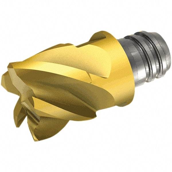 Iscar - MM EC-H Grade IC308 Carbide End Milling Tip Insert - TiCN Finish, 5 Flutes, 3/4" Cutting Diam, 0.63" Depth of Cut, 1" Extension, 35 to 41° Helix - Apex Tool & Supply