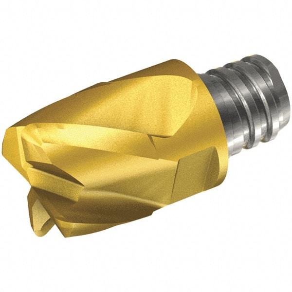 Iscar - MM EC Grade IC908 Carbide End Milling Tip Insert - TiAlN Finish, 4 Flutes, 5mm Cutting Diam, 7mm Depth of Cut, 15mm Extension, 45° Helix - Apex Tool & Supply