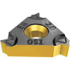 Iscar - 16EL External Left Hand ISO Laydown Threading Insert - Grade IC250, TiCN/TiN Coated Carbide, 9.53mm Inscribed Circle - Apex Tool & Supply