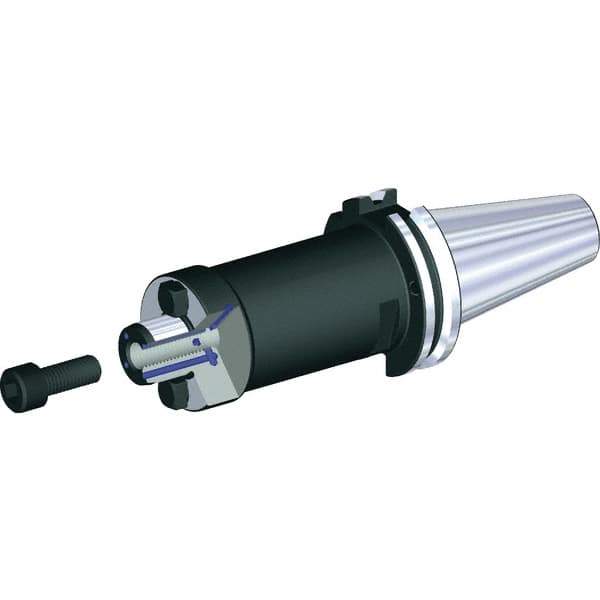 Kennametal - DIN69871-50 Taper Shank 22mm Pilot Diam Shell Mill Holder - 150mm Flange to Nose End Projection, 42mm Nose Diam, M10x1.5 Lock Screw, Through-Spindle & DIN Flange Coolant - Exact Industrial Supply