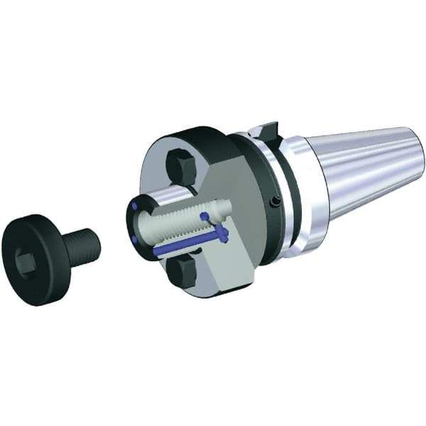 Kennametal - BTKV50 Taper Shank 27mm Pilot Diam Shell Mill Holder - 45mm Flange to Nose End Projection, 60mm Nose Diam, M12x1.75 Lock Screw, Through-Spindle & DIN Flange Coolant - Exact Industrial Supply