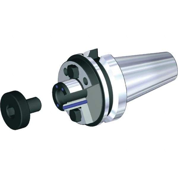 Kennametal - BTKV50 Taper Shank 60mm Pilot Diam Shell Mill Holder - 90mm Flange to Nose End Projection, 129mm Nose Diam, M16x2.0 Lock Screw, Through-Spindle & DIN Flange Coolant - Exact Industrial Supply
