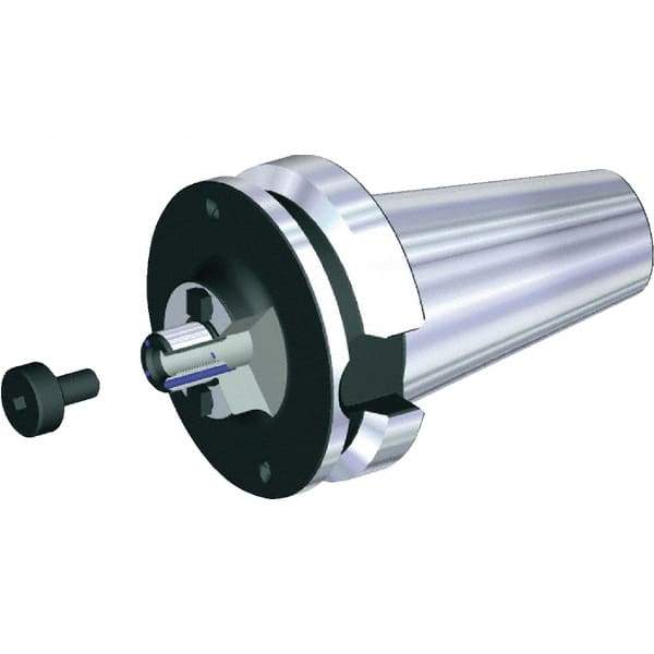 Kennametal - BTKV50 Taper Shank 1-1/2" Pilot Diam Shell Mill Holder - 2" Flange to Nose End Projection, 3.81" Nose Diam, 3/4-16 Lock Screw, Through-Spindle & DIN Flange Coolant - Exact Industrial Supply