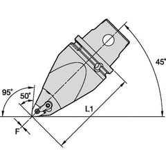 Kennametal - Right Hand Cut, Size KM63, WN.. Insert Compatiblity, Modular Turning & Profiling Cutting Unit Head - 115mm Head Length, Through Coolant, Series M-Clamping - Apex Tool & Supply