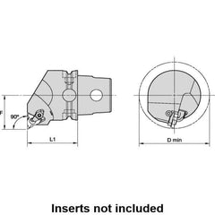 Kennametal - Insert Style LT 16NL, 50mm Head Length, Left Hand Cut, Internal Modular Threading Cutting Unit Head - System Size KM50TS, 35mm Center to Cutting Edge, Series LT Threading - Apex Tool & Supply