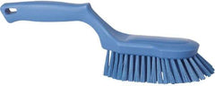 Vikan - 1-1/2" Bristle Length, Polyester Scrub Brush - 5-5/8" Long x 5" Wide Head, 13-1/2" OAL, Blue, Polypropylene Block - Apex Tool & Supply
