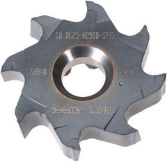 Iscar - SD D Grade IC908 Carbide T-Slot Milling Tip Insert - TiAlN/TiN Finish, 8 Flutes, 1.238" Cutting Diam, 0.315" Depth of Cut, 0.315" Extension, 0.016" Cnr Rad - Apex Tool & Supply
