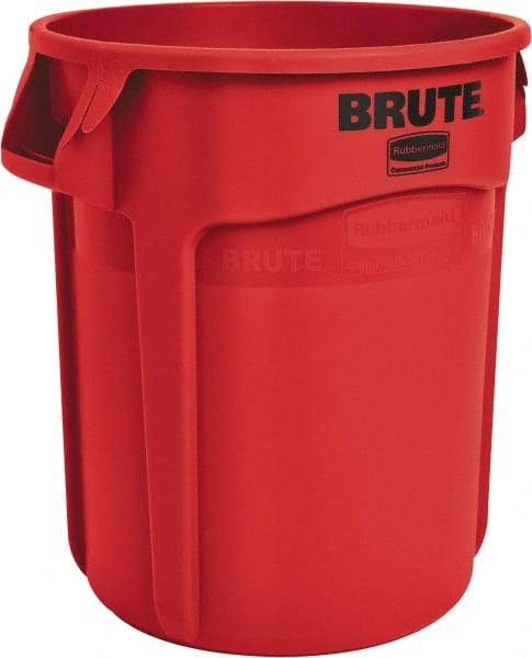 Rubbermaid - 20 Gal Red Round Trash Can - Polyethylene, 22.88" High - Apex Tool & Supply
