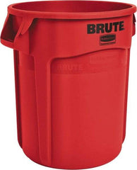 Rubbermaid - 20 Gal Red Round Trash Can - Polyethylene, 22.88" High - Apex Tool & Supply