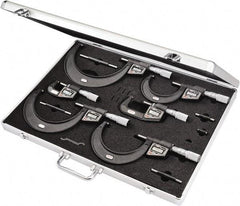 Starrett - 0 to 6" Range, 0.001mm Resolution, No Water Resistance Rating, Electronic Outside Micrometer Sets - Friction Thimble, Carbide Measuring Face - Apex Tool & Supply