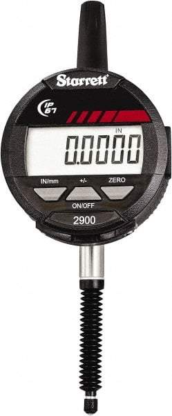 Starrett - 1" Max Measurement, 0.0005" Graduation, Electronic Drop Indicator - Accurate to 0.001", Inch & Metric System, LCD Display - Apex Tool & Supply