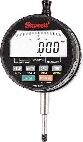 Starrett - 15mm Max Measurement, 0.00005, 0.0001, 0.0005 & 0.001" Graduation, Electronic Drop Indicator - Accurate to 0.0001", Inch & Metric System, LCD Display - Apex Tool & Supply