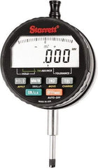 Starrett - 15mm Max Measurement, 0.00005, 0.0001, 0.0005 & 0.001" Graduation, Electronic Drop Indicator - Accurate to 0.0001", Inch & Metric System, LCD Display - Apex Tool & Supply