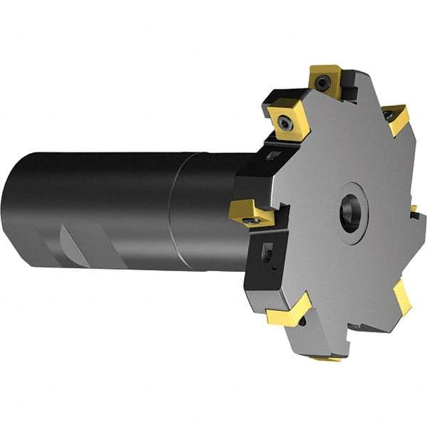 Sandvik Coromant - 3/8" Cutting Width, 0.583" Depth of Cut, 2" Cutter Diam, 1" Hole Diam, 6 Tooth Indexable Slotting Cutter - Right Hand Cutting Direction - Apex Tool & Supply