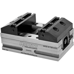 Raptor Workholding - 4" Jaw Width, 2" Throat Depth, Manual Precision Self Centering Vise - 3.937" OAW x 6.94" OAL x 2.971" OAH - Apex Tool & Supply