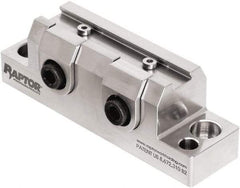 Raptor Workholding - 1-1/4" High x 1" Wide x 3-3/4" Long Vise Clamp - 3/8" Jaw Opening Capacity, 1/8" High x 2-1/2" Wide Jaw, For 4 & 5 Axis Workholding Systems - Apex Tool & Supply