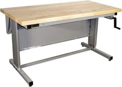 Proline - 72 Wide x 30" Deep x 42" High, Maple Workbench - Adjustable Height Legs, Gray - Apex Tool & Supply