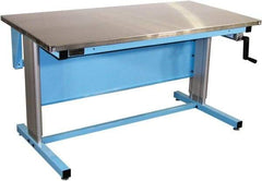 Proline - 60 Wide x 30" Deep x 42" High, Stainless Steel Workbench - Adjustable Height Legs, Blue - Apex Tool & Supply