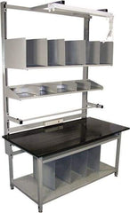 Proline - 60 Wide x 30" Deep x 36" High, Chem-Guard Workbench - Adjustable Height Legs, Gray - Apex Tool & Supply