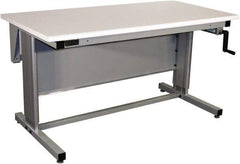Proline - 60 Wide x 30" Deep x 42" High, Static Dissipative Workbench - Bull Nose Edge, Adjustable Height Legs, Gray - Apex Tool & Supply