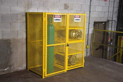Illinois Engineered Products - Gas Cylinder Storage Cabinet - Steel, 60" Wide x 33-1/2" Deep x 65" High, Yellow - Apex Tool & Supply