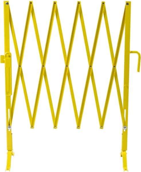 Illinois Engineered Products - 40" High Aisle Gate - Galvanized Steel, Yellow - Apex Tool & Supply