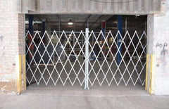 Illinois Engineered Products - 90" High Bi-Parting Folding Gates - Galvanized Steel, Silver - Apex Tool & Supply