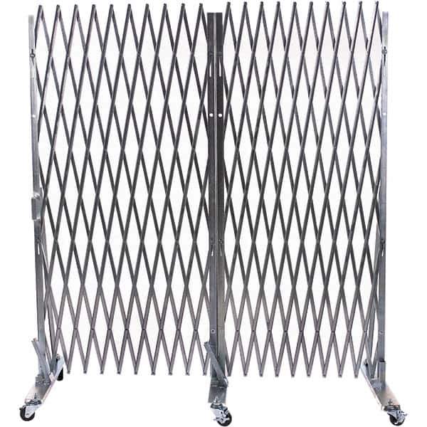 Illinois Engineered Products - 102" High Portable Traffic Control Gate - Galvanized Steel, Silver - Apex Tool & Supply