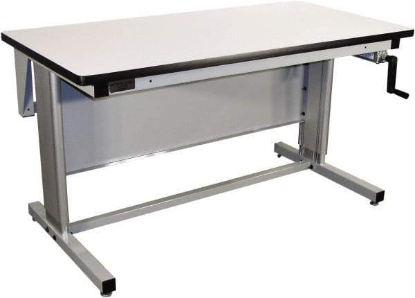 Proline - 72 Wide x 30" Deep x 42" High, Static Dissipative Workbench - T-Molded Edge, Adjustable Height Legs, Gray - Apex Tool & Supply