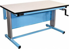 Proline - 72 Wide x 30" Deep x 42" High, Static Dissipative Workbench - T-Molded Edge, Adjustable Height Legs, Blue - Apex Tool & Supply