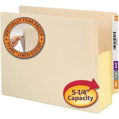 SMEAD - 12-3/8 x 9-1/2", Letter Size, Manila, Expansion Folders - Straight Tab Cut Location - Apex Tool & Supply