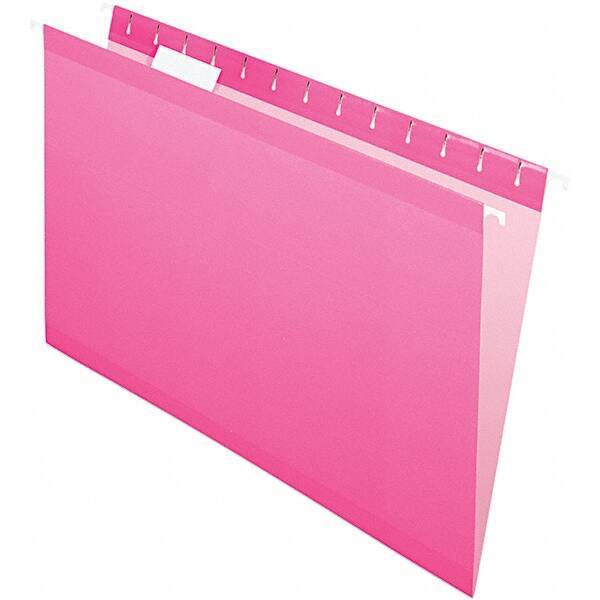 Pendaflex - 8-1/2 x 14", Legal, Pink, Hanging File Folder - 11 Point Stock, 1/5 Tab Cut Location - Apex Tool & Supply