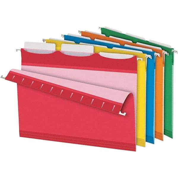 Pendaflex - 8-1/2 x 11", Letter Size, Assorted Colors, Hanging File Folder - 11 Point Stock, 1/3 Tab Cut Location - Apex Tool & Supply