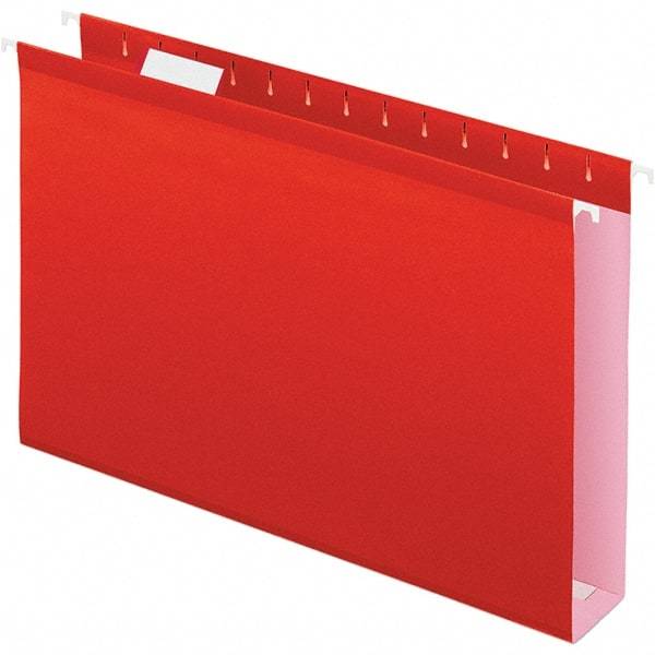 Pendaflex - 8-1/2 x 14", Legal, Red, Hanging File Folder - 11 Point Stock, 1/5 Tab Cut Location - Apex Tool & Supply