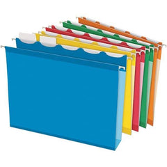 Pendaflex - 8-1/2 x 11", Letter Size, Assorted Colors, Hanging File Folder - 11 Point Stock, 1/5 Tab Cut Location - Apex Tool & Supply