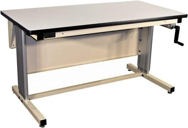 Proline - 72 Wide x 30" Deep x 42" High, Static Dissipative Workbench - T-Molded Edge, Adjustable Height Legs, Beige - Apex Tool & Supply