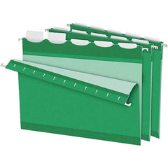 Pendaflex - 8-1/2 x 11", Letter Size, Bright Green, Hanging File Folder - 11 Point Stock, 1/5 Tab Cut Location - Apex Tool & Supply