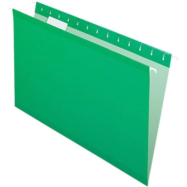 Pendaflex - 8-1/2 x 14", Legal, Bright Green, Hanging File Folder - 11 Point Stock, 1/5 Tab Cut Location - Apex Tool & Supply