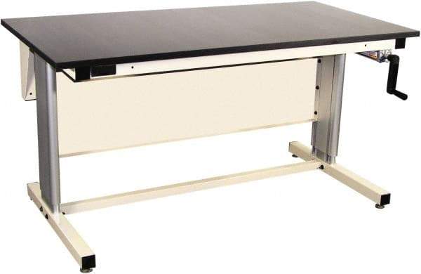 Proline - 72 Wide x 30" Deep x 42" High, Chem-Guard Workbench - Adjustable Height Legs, Beige - Apex Tool & Supply
