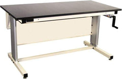 Proline - 72 Wide x 30" Deep x 42" High, Chem-Guard Workbench - Adjustable Height Legs, Beige - Apex Tool & Supply