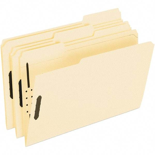 Pendaflex - 8-1/2 x 14", Legal, Manila, File Folders with Top Tab - Assorted Tab Cut Location - Apex Tool & Supply