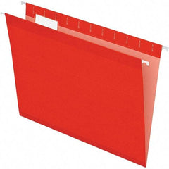 Pendaflex - 8-1/2 x 11", Letter Size, Red, Hanging File Folder - 11 Point Stock, 1/5 Tab Cut Location - Apex Tool & Supply