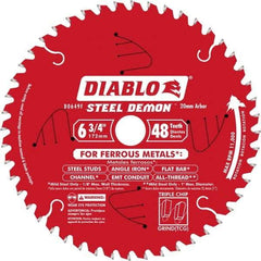 Freud - 6-3/4" Diam, 20mm Arbor Hole Diam, 48 Tooth Wet & Dry Cut Saw Blade - Carbide-Tipped, Burr-Free Action, Standard Round Arbor - Apex Tool & Supply