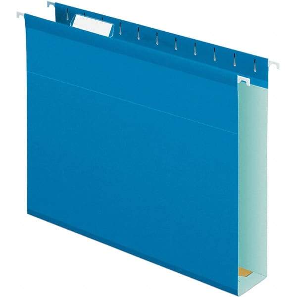 Pendaflex - 8-1/2 x 11", Letter Size, Blue, Hanging File Folder - 11 Point Stock, 1/5 Tab Cut Location - Apex Tool & Supply