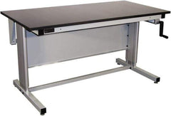 Proline - 72 Wide x 30" Deep x 42" High, Epoxy Resin Workbench - Adjustable Height Legs, Gray - Apex Tool & Supply
