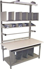 Proline - 60 Wide x 30" Deep x 36" High, Static Dissipative Workbench - Bull Nose Edge, Adjustable Height Legs, Gray - Apex Tool & Supply